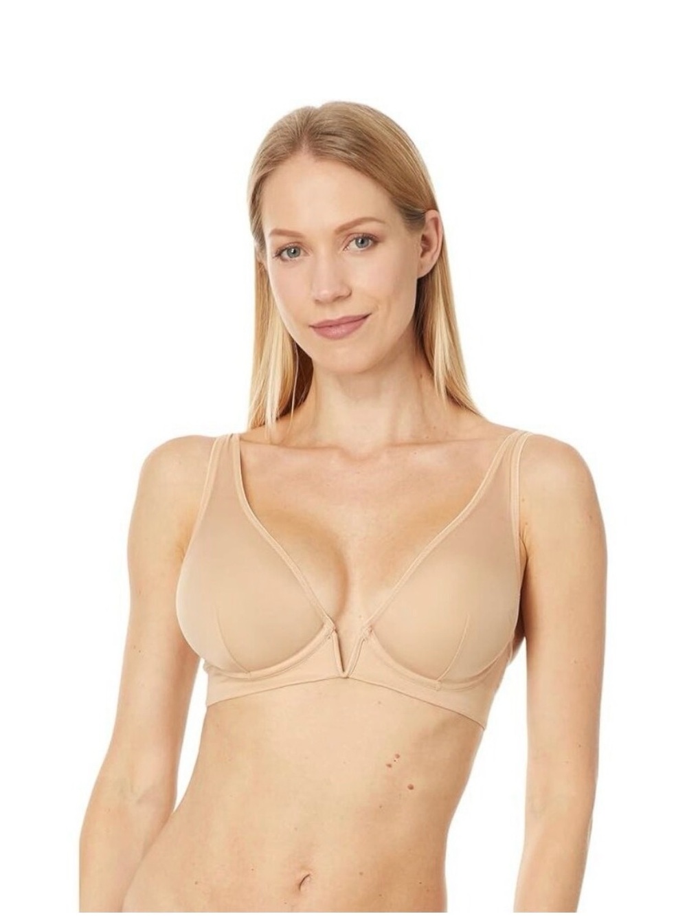 Commando Mesh Plunge Underwire Nude/Beige Bra 38DD